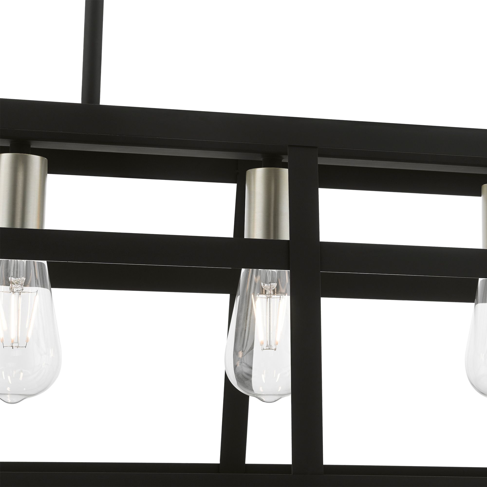 Schofield 40" Wide Black 5-Light Linear Chandelier in scene
