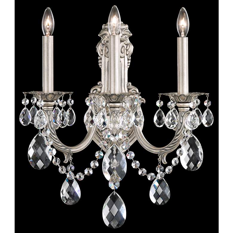 Image 1 Schonbek Alea 17 1/2 inchH Roman Silver 3-Light Wall Sconce