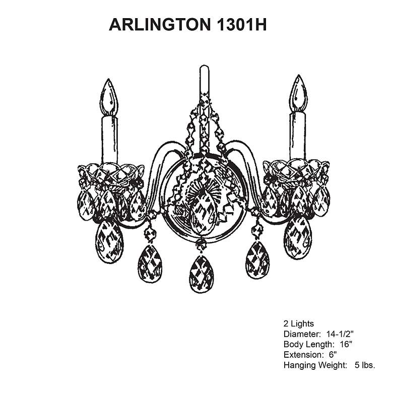 Image 4 Schonbek Arlington Collection 16" High Crystal Wall Sconce more views