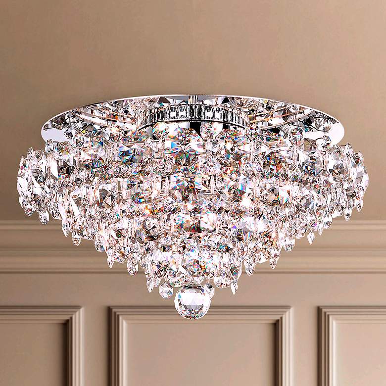 Image 1 Schonbek Baronet 19"W Polished Stainless Steel Ceiling Light