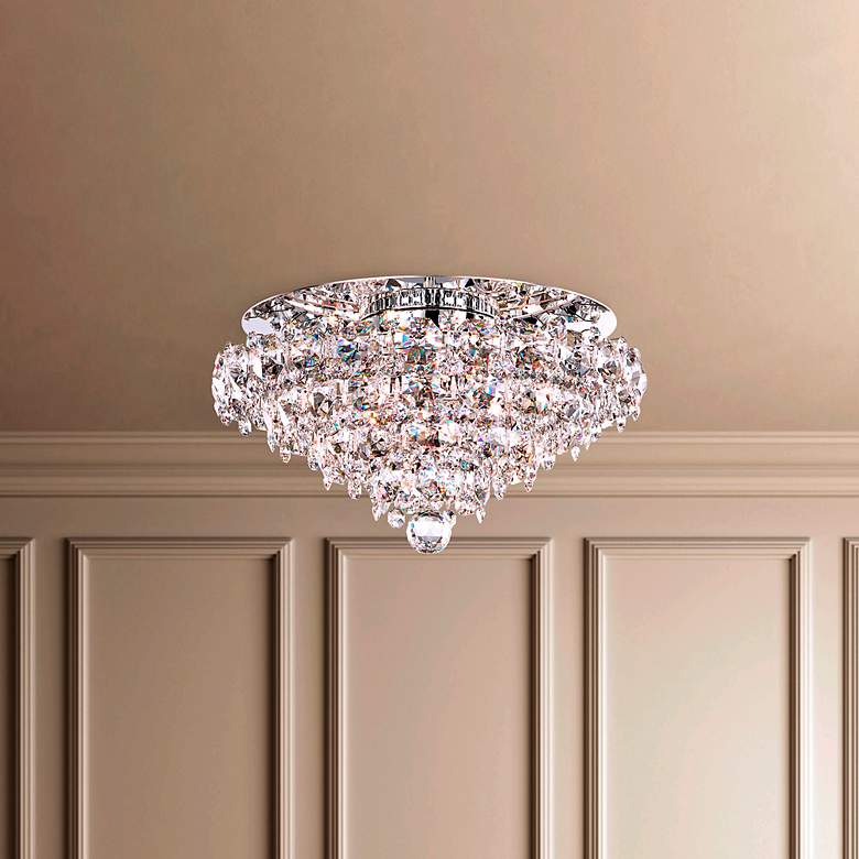 Image 3 Schonbek Baronet 19"W Polished Stainless Steel Ceiling Light more views