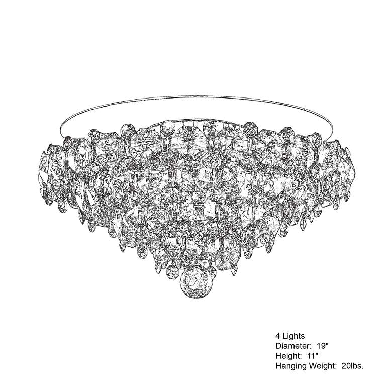 Image 5 Schonbek Baronet 19"W Polished Stainless Steel Ceiling Light more views