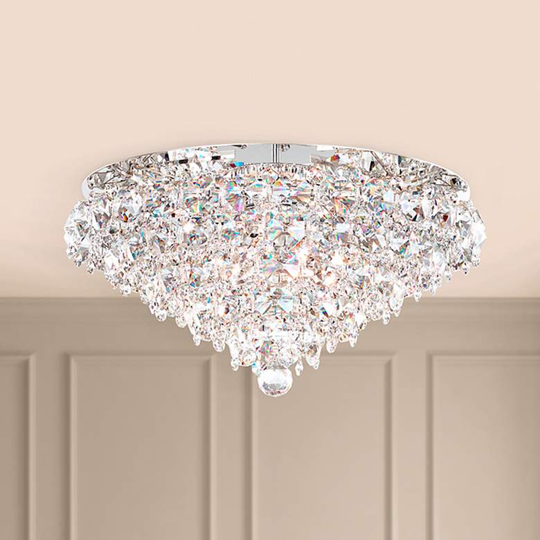 Image 1 Schonbek Baronet 24"W Polished Stainless Steel Ceiling Light