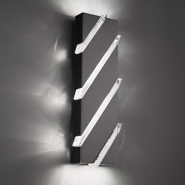 Image 1 Schonbek Barra 22" High Black and Modern Crystal LED Wall Sconce
