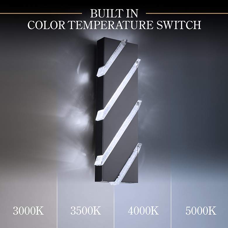 Image 5 Schonbek Barra 22" High Black and Modern Crystal LED Wall Sconce more views