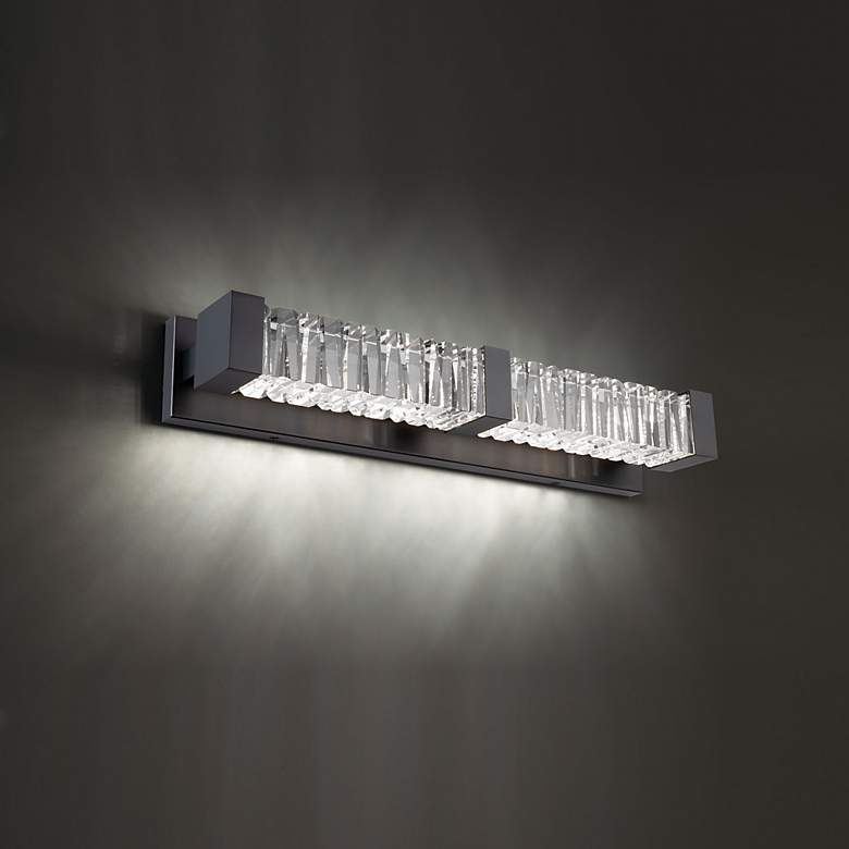 Image 1 Schonbek Beyond Guild 26" Black and Crystal LED Bath Vanity Light