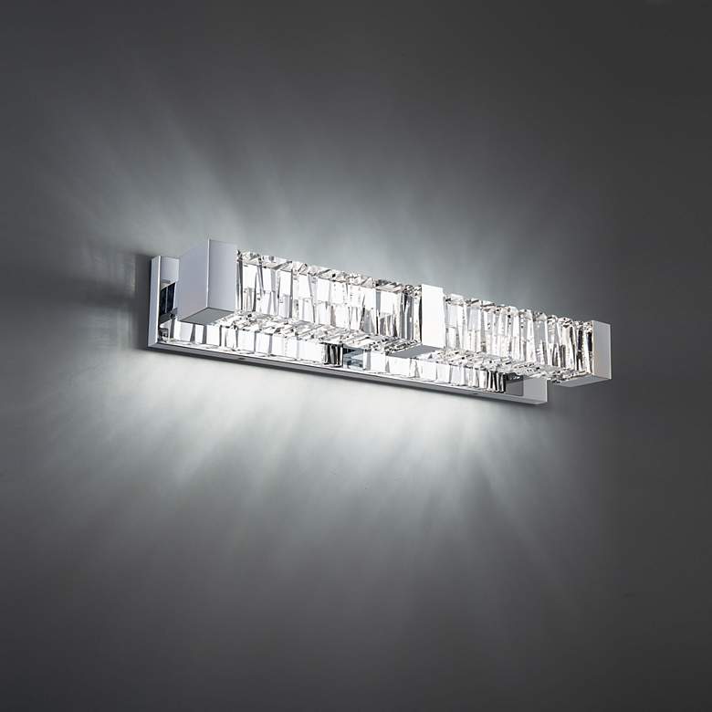 Image 3 Schonbek Beyond Guild 26 inch Chrome and Crystal LED Bath Vanity Light more views