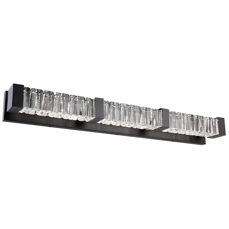 Image 1 Schonbek Beyond Guild 38" Black and Crystal LED Bath Vanity Light