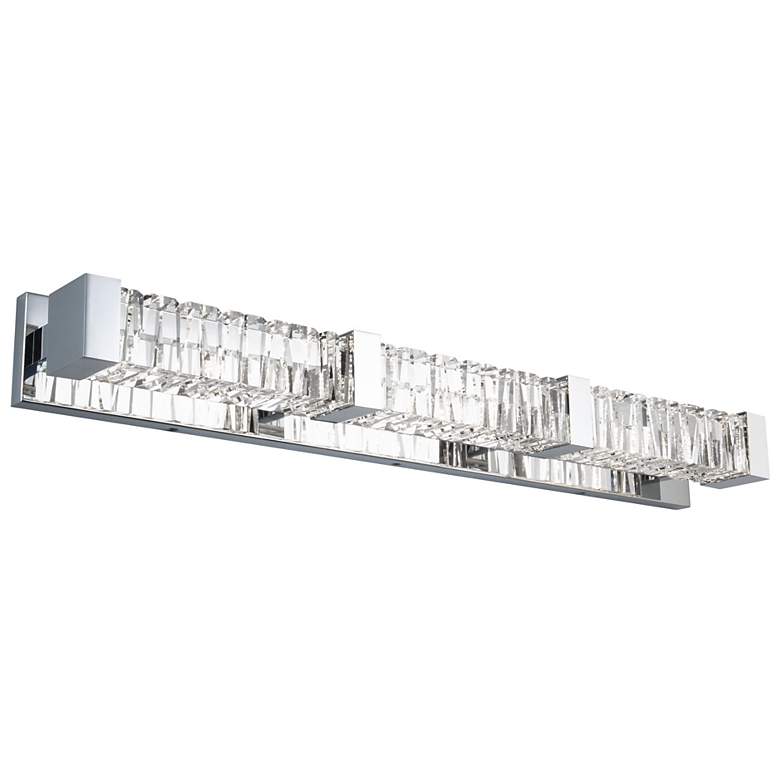 Image 1 Schonbek Beyond Guild 38 inch Chrome and Crystal LED Bath Vanity Light