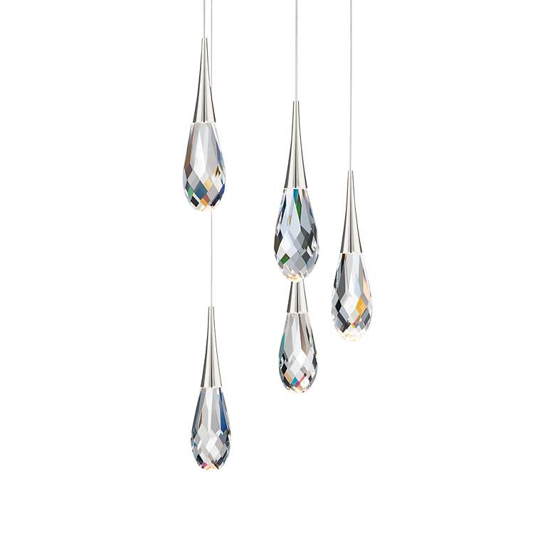 Image 1 Schonbek Beyond Hibiscus 17" 5-Light Nickel and Crystal LED Pendant