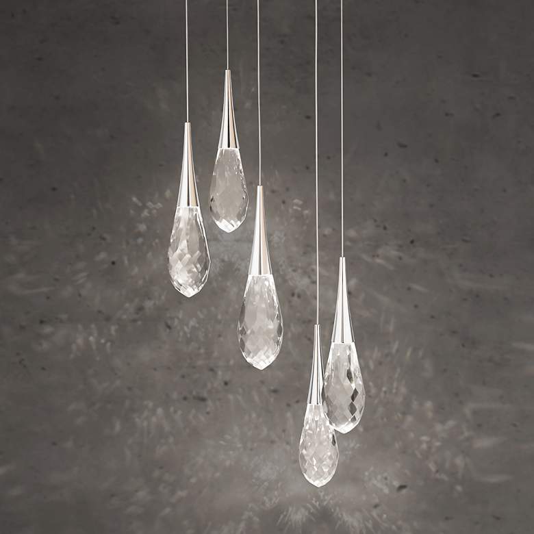Image 1 Schonbek Beyond Hibiscus 17" 5-Light Nickel and Crystal LED Pendant