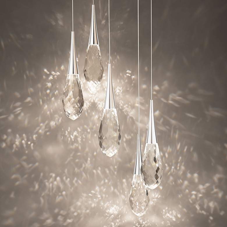 Image 2 Schonbek Beyond Hibiscus 17" 5-Light Nickel and Crystal LED Pendant more views