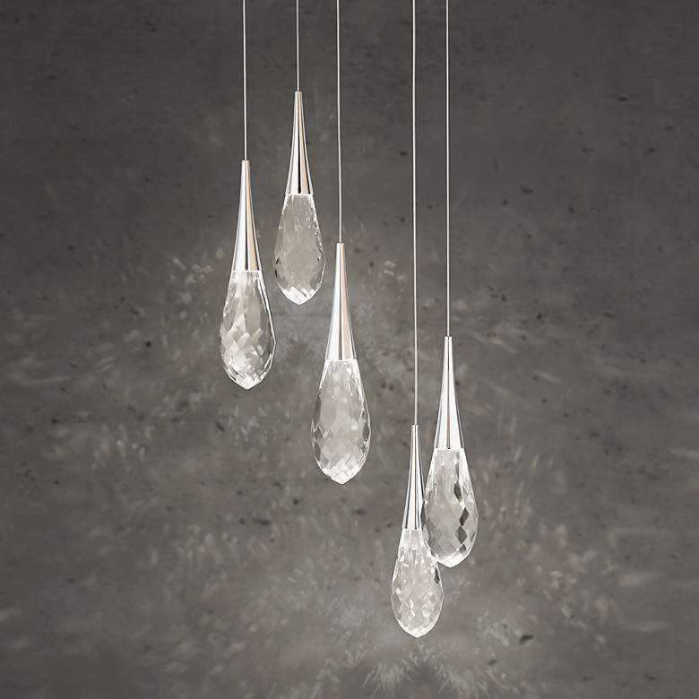 Image 3 Schonbek Beyond Hibiscus 17" 5-Light Nickel and Crystal LED Pendant more views