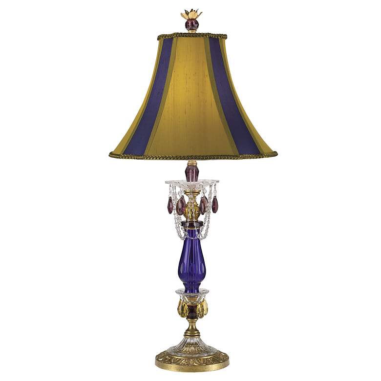 Image 1 Schonbek Blue Bohemian Crystal Table Lamp