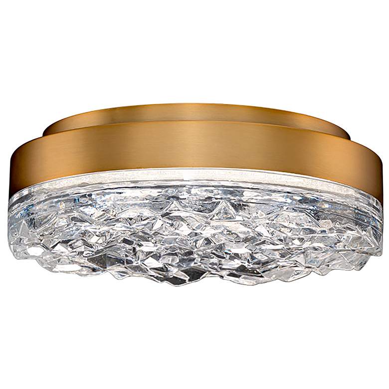 Image 2 Schonbek Bramble 12" Modern LED Aged Brass Crystal Disc Flush Mount