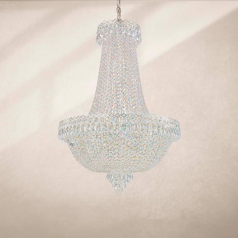 Image 1 Schonbek Camelot 22 Light Optic Crystal Polished Silver Chandelier