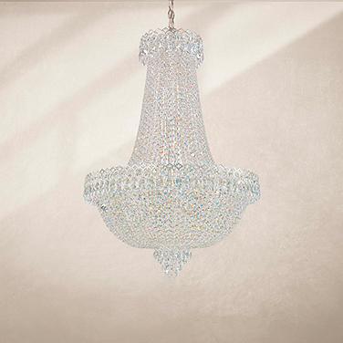 Schonbek Camelot 22 Light Optic Crystal Polished Silver Chandelier