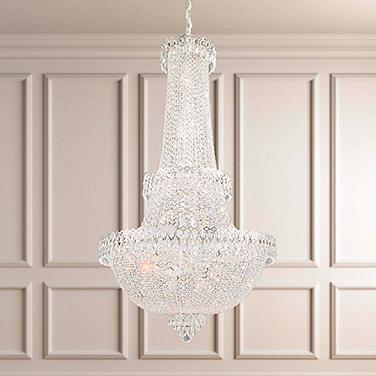 Schonbek Camelot 41-Light Optic Crystal in Polished Silver Chandelier
