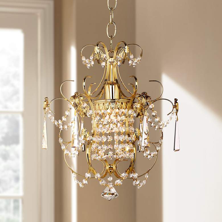 Image 2 Schonbek Century 12 1/2 inchW Aurelia Gold Pendant Chandelier