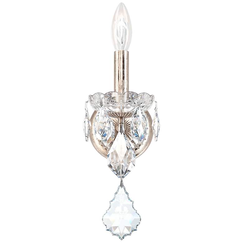 Image 2 Schonbek Century 13" High Antique Silver Crystal Wall Sconce