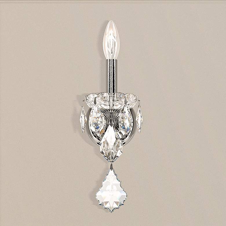 Image 1 Schonbek Century 13" High Antique Silver Crystal Wall Sconce