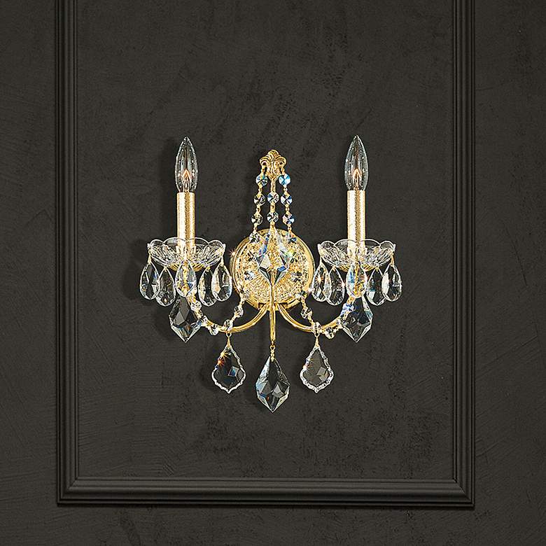 Image 1 Schonbek Century 14" High Heirloom Gold 2-Light Wall Sconce