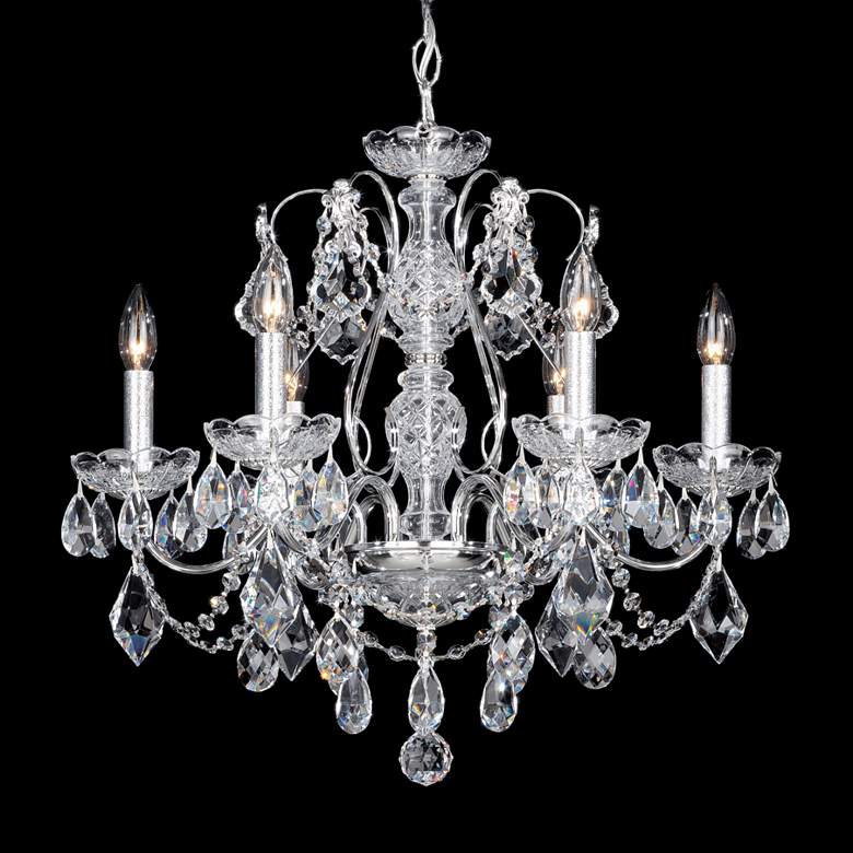 Image 1 Schonbek Century 21 inch Wide Traditional Silver and Crystal Chandelier