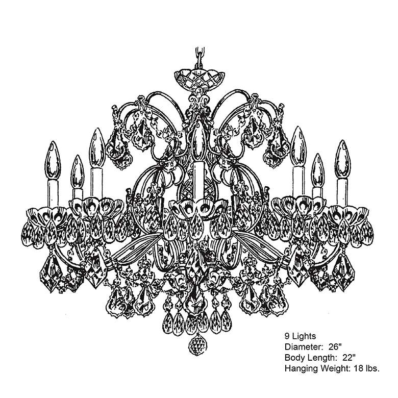 Image 6 Schonbek Century 26"W Aurelia and Crystal 9-Light Chandelier more views