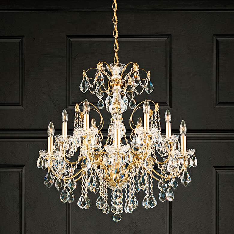 Image 1 Schonbek Century 30"W Antique Silver 12-Light Chandelier