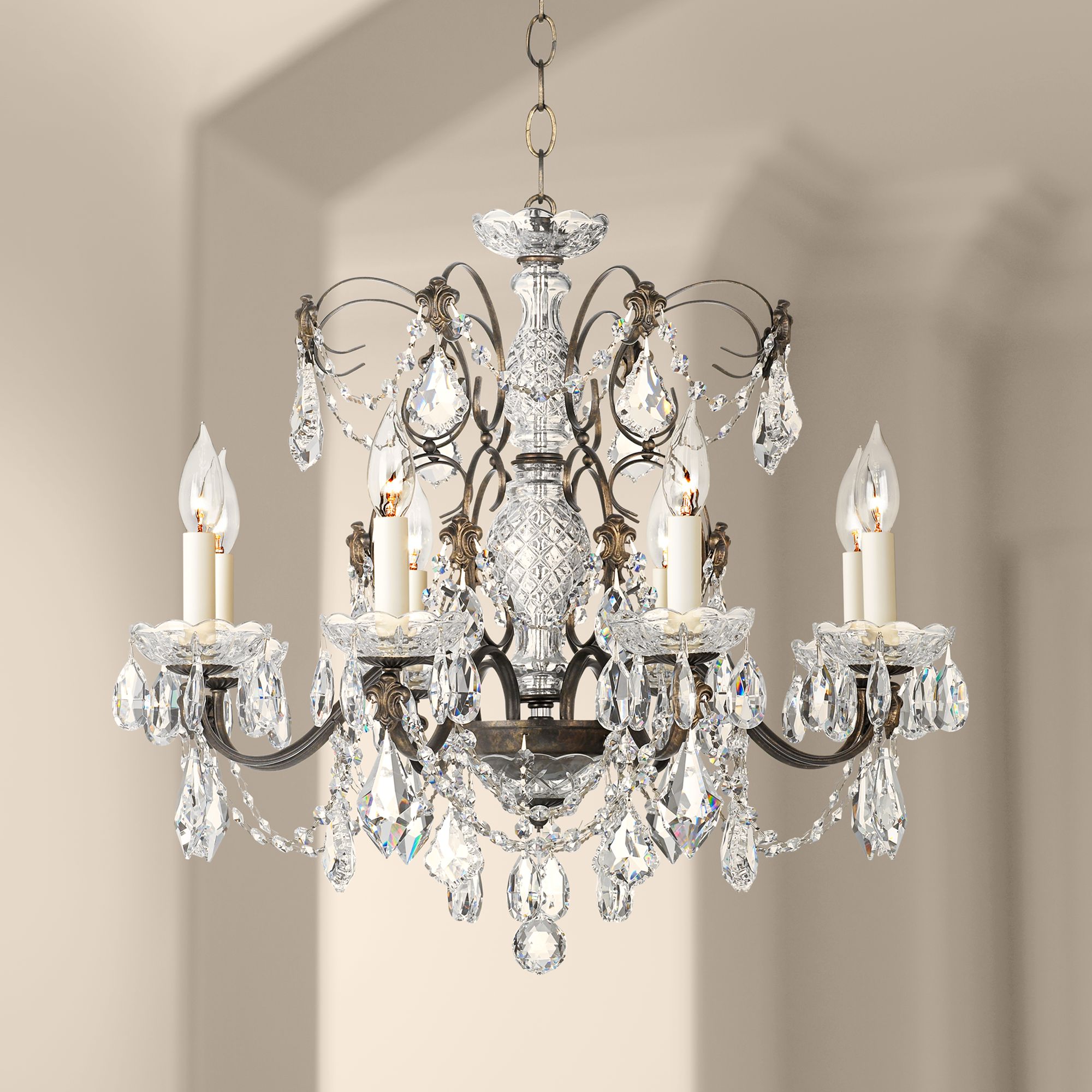 24 inch wide crystal chandelier