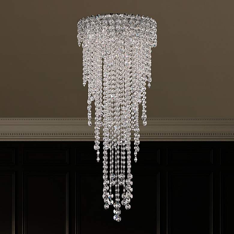 Image 1 Schonbek Chantant 14"W Stainless Steel Crystal Ceiling Light