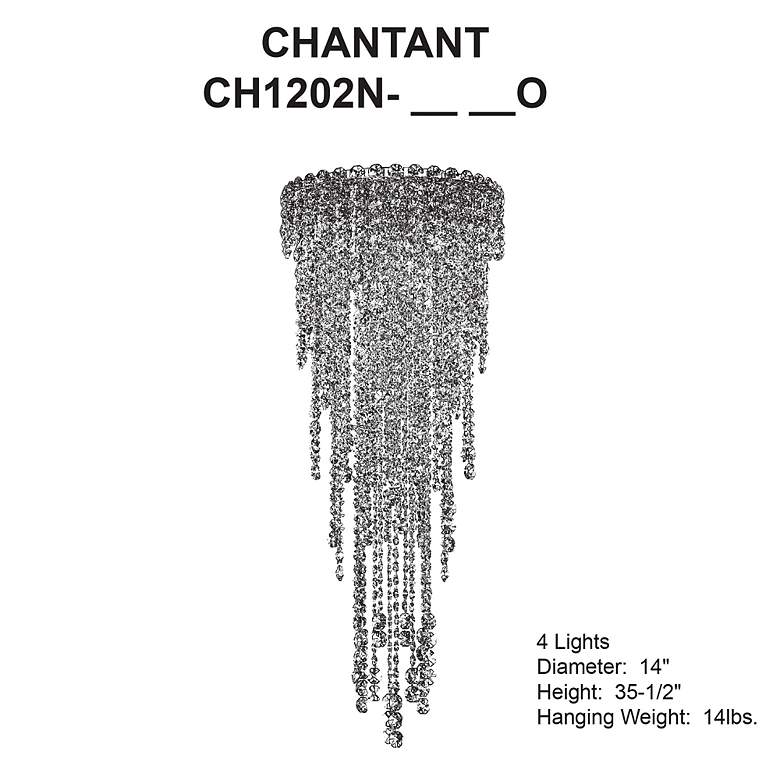 Image 4 Schonbek Chantant 14"W Stainless Steel Crystal Ceiling Light more views