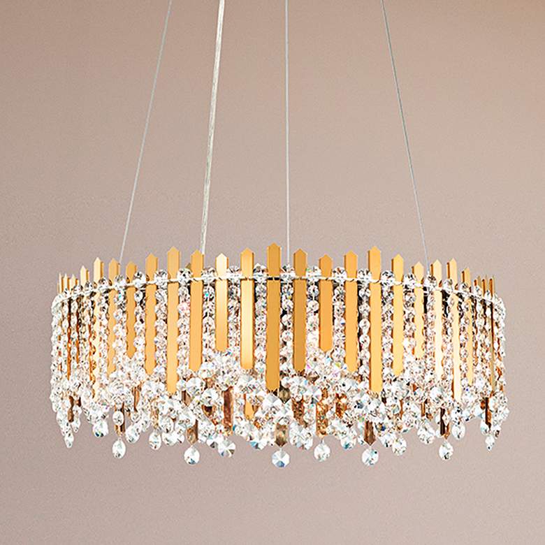 Image 2 Schonbek Chatter 24" Wide Gold Mirror Crystal Pendant Light