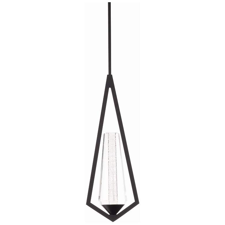 Image 2 Schonbek Devotion 7" Wide Black and Crystal LED Mini Pendant