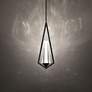1_Schonbek Devotion 7" Wide Black and Crystal LED Mini Pendant
