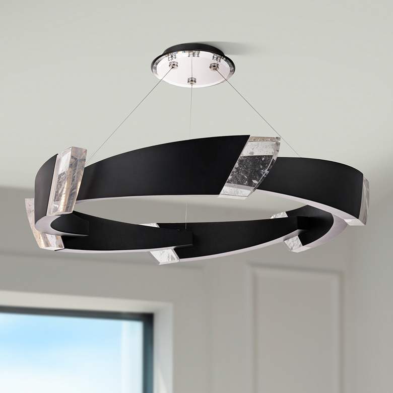 Image 1 Schonbek Embrace 44 1/4" Wide Black LED Pendant Light