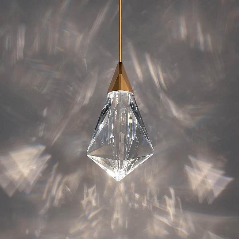 Image 1 Schonbek Fazzoletto 8" Wide Aged Brass LED Mini Pendant