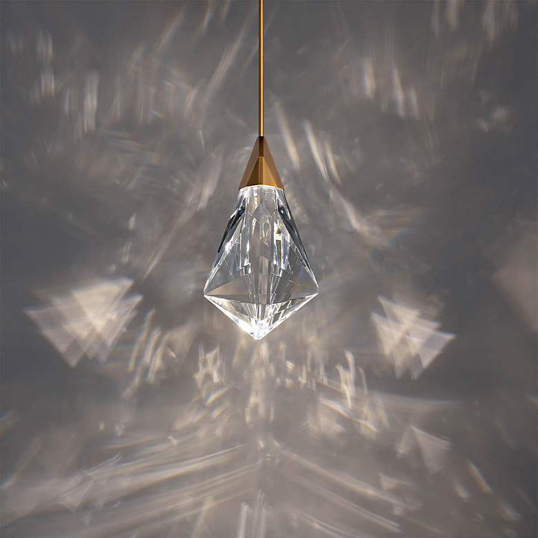 Image 5 Schonbek Fazzoletto 8" Wide Aged Brass LED Mini Pendant more views