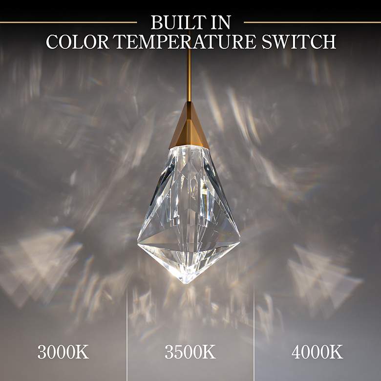 Image 5 Schonbek Fazzoletto 8" Wide Aged Brass LED Mini Pendant more views