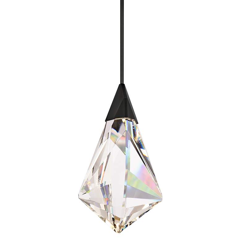Image 1 Schonbek Fazzoletto 8" Wide Black Crystal LED Mini Pendant