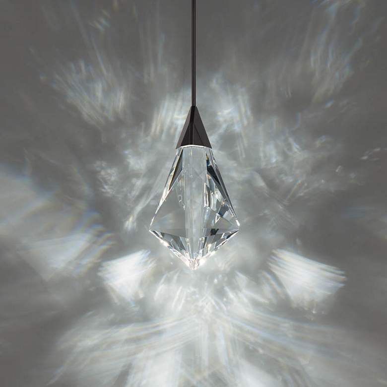 Image 1 Schonbek Fazzoletto 8" Wide Black Crystal LED Mini Pendant