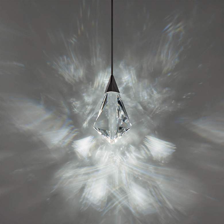 Image 3 Schonbek Fazzoletto 8" Wide Black Crystal LED Mini Pendant more views