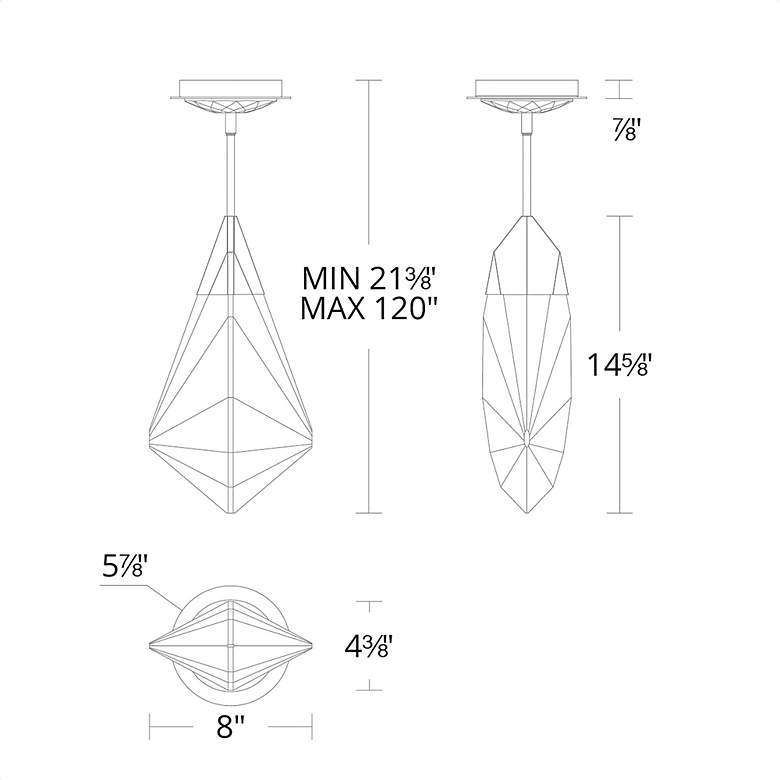 Image 4 Schonbek Fazzoletto 8" Wide Black Crystal LED Mini Pendant more views
