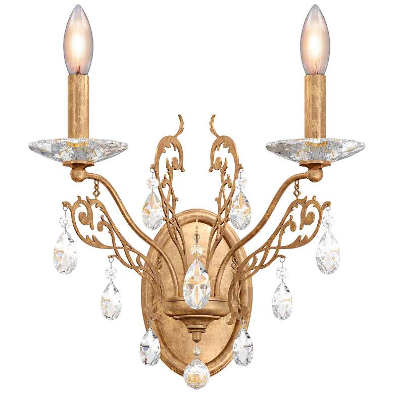 Image 2 Schonbek Filigrae 16" High French Gold 2-Light Wall Sconce