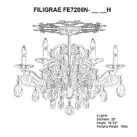 Image4 of Schonbek Filigrae 23" Wide French Gold 6-Light Ceiling Light more views