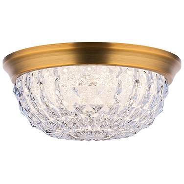 Schonbek Genoa 9" Aged Brass and Crystal LED Ceiling Light