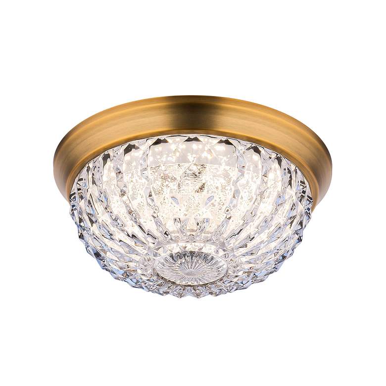 Image 2 Schonbek Genoa 9" Aged Brass and Crystal LED Ceiling Light more views
