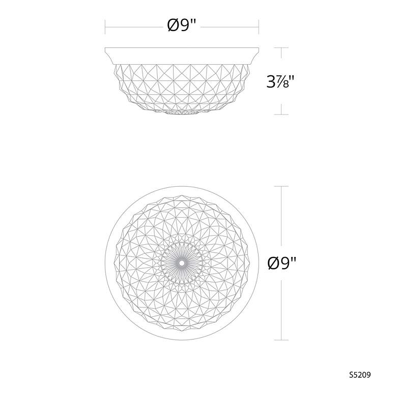 Image 3 Schonbek Genoa 9" Aged Brass and Crystal LED Ceiling Light more views