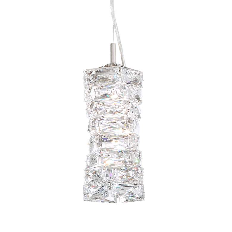 Image 3 Schonbek Glissando 4 3/4"W Stainless Steel LED Mini Pendant more views