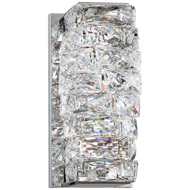 Image 1 Schonbek Glissando 9 3/4"H Stainless Steel LED Wall Sconce